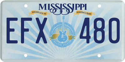 MS license plate EFX480