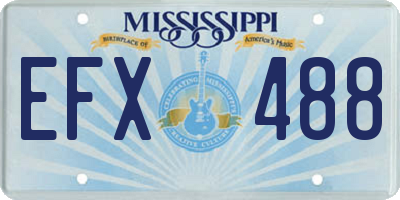 MS license plate EFX488