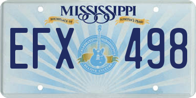 MS license plate EFX498