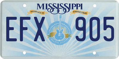 MS license plate EFX905