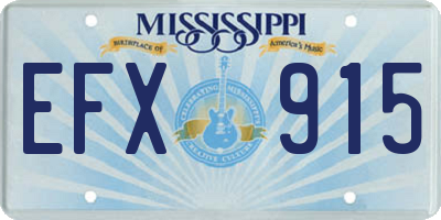 MS license plate EFX915