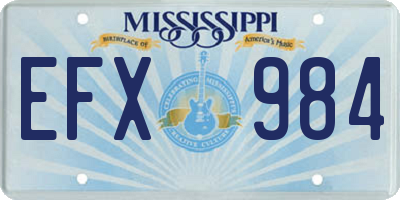 MS license plate EFX984