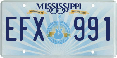 MS license plate EFX991