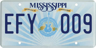 MS license plate EFY009