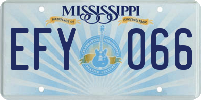MS license plate EFY066
