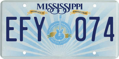 MS license plate EFY074