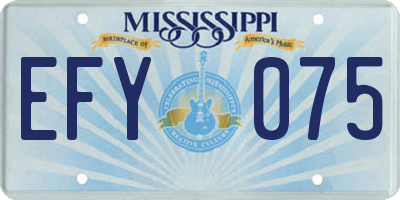 MS license plate EFY075