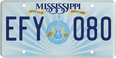MS license plate EFY080