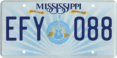MS license plate EFY088