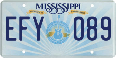 MS license plate EFY089