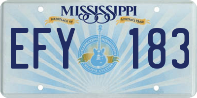MS license plate EFY183