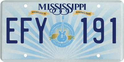 MS license plate EFY191