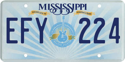 MS license plate EFY224