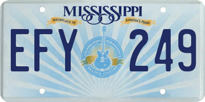 MS license plate EFY249