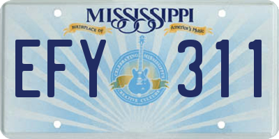 MS license plate EFY311