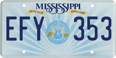 MS license plate EFY353