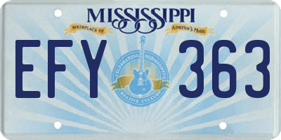MS license plate EFY363