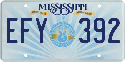 MS license plate EFY392