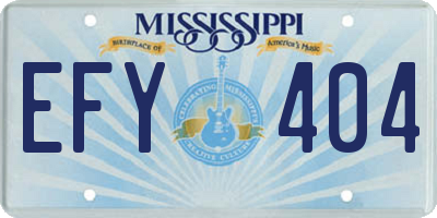 MS license plate EFY404