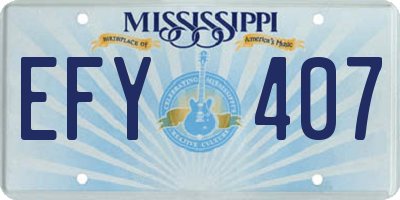 MS license plate EFY407