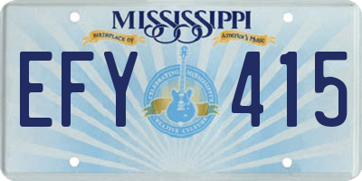 MS license plate EFY415