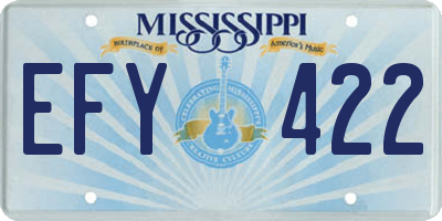 MS license plate EFY422
