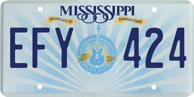 MS license plate EFY424