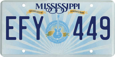 MS license plate EFY449