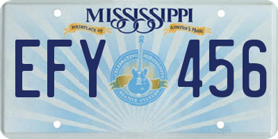 MS license plate EFY456