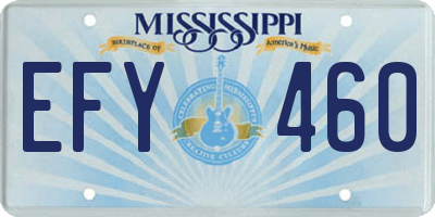 MS license plate EFY460