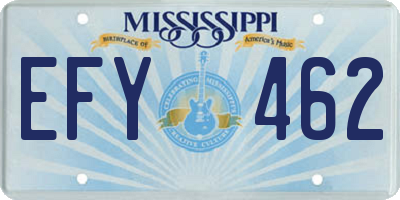 MS license plate EFY462