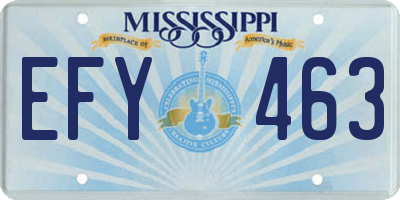 MS license plate EFY463