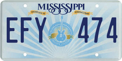 MS license plate EFY474