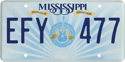 MS license plate EFY477