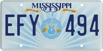 MS license plate EFY494