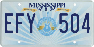MS license plate EFY504