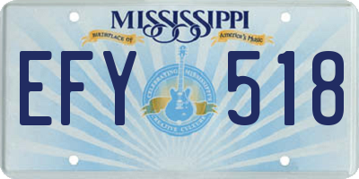MS license plate EFY518