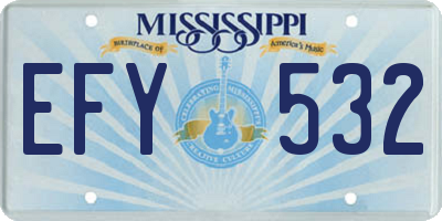 MS license plate EFY532