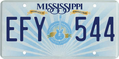 MS license plate EFY544
