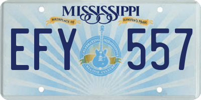 MS license plate EFY557