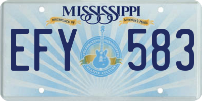 MS license plate EFY583