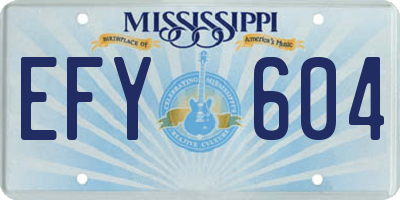 MS license plate EFY604
