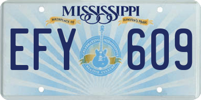 MS license plate EFY609