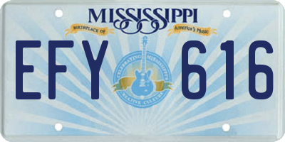 MS license plate EFY616