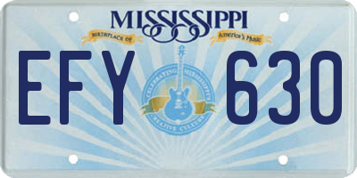 MS license plate EFY630