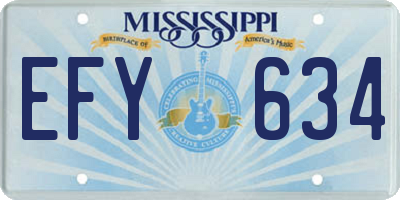 MS license plate EFY634