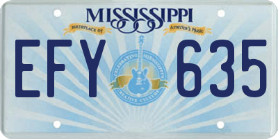 MS license plate EFY635