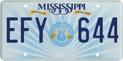 MS license plate EFY644