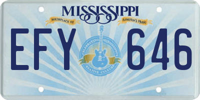 MS license plate EFY646