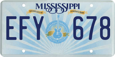 MS license plate EFY678